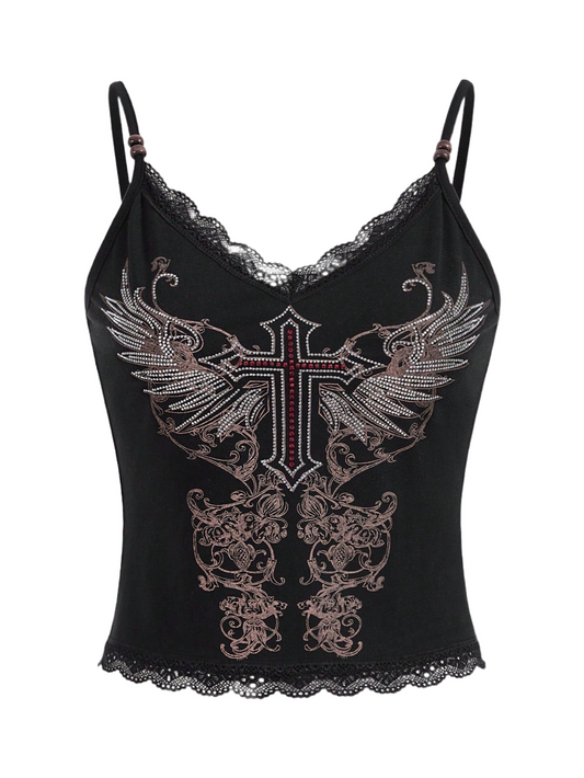 Y2K Cross Wing Cami Top