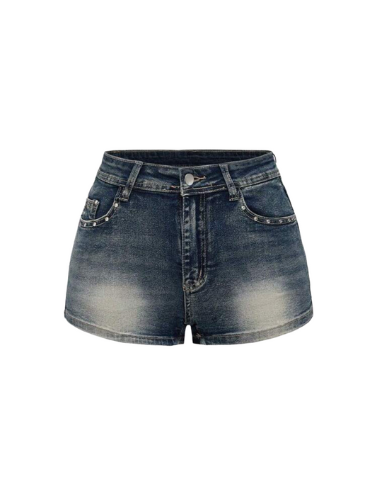 Rhinestone denim shorts