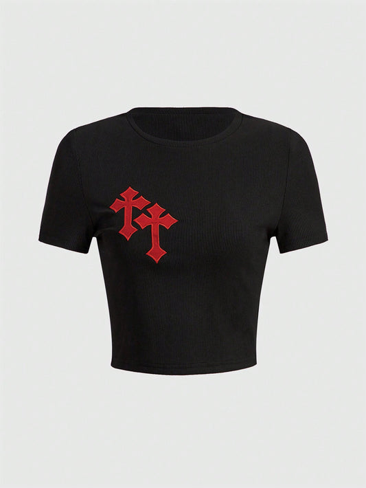 Y2K Cross Crop Tee